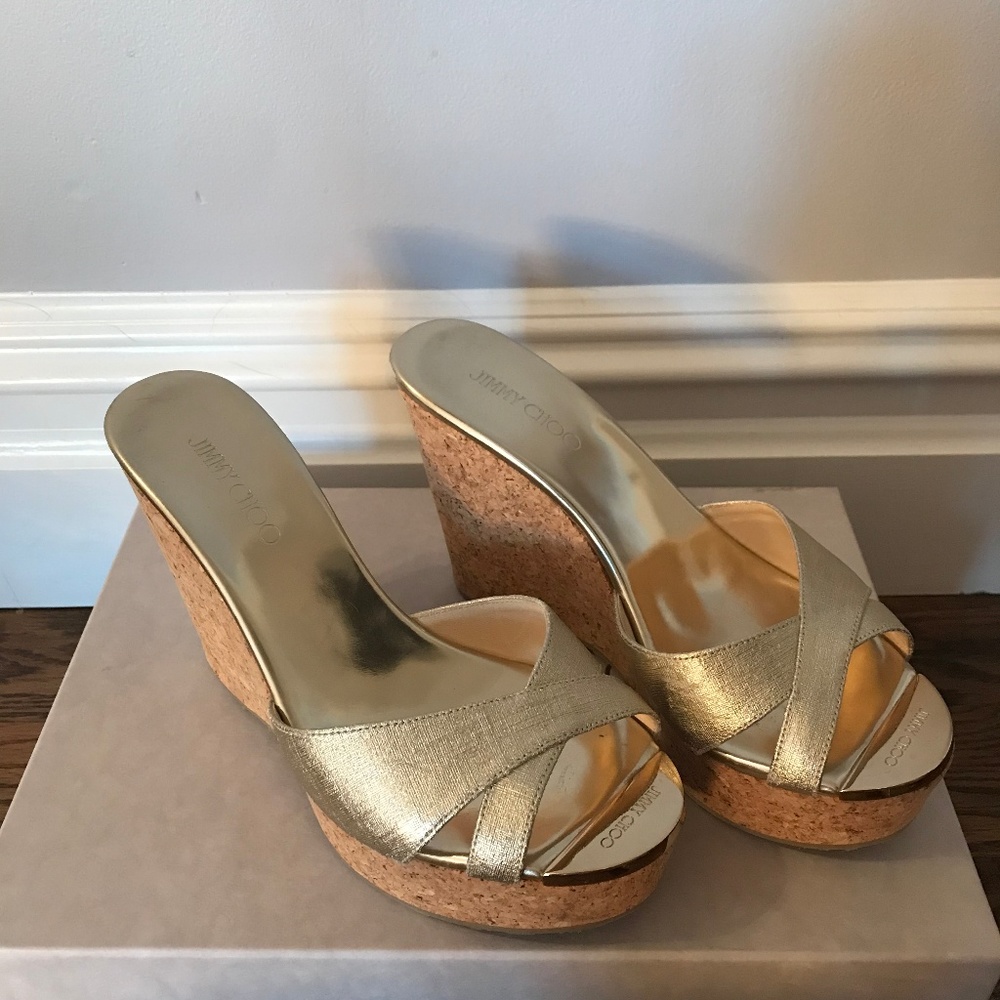 Jimmy Choo Perfume Metallic Wedge Slide